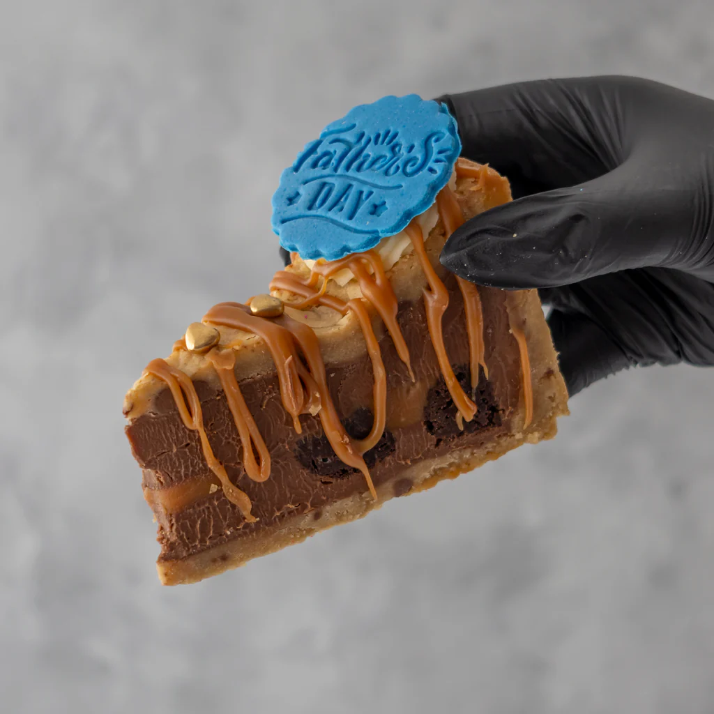 Limited Edition Father's Day Caramel Brownie Cookie Pie Slice - Image 4
