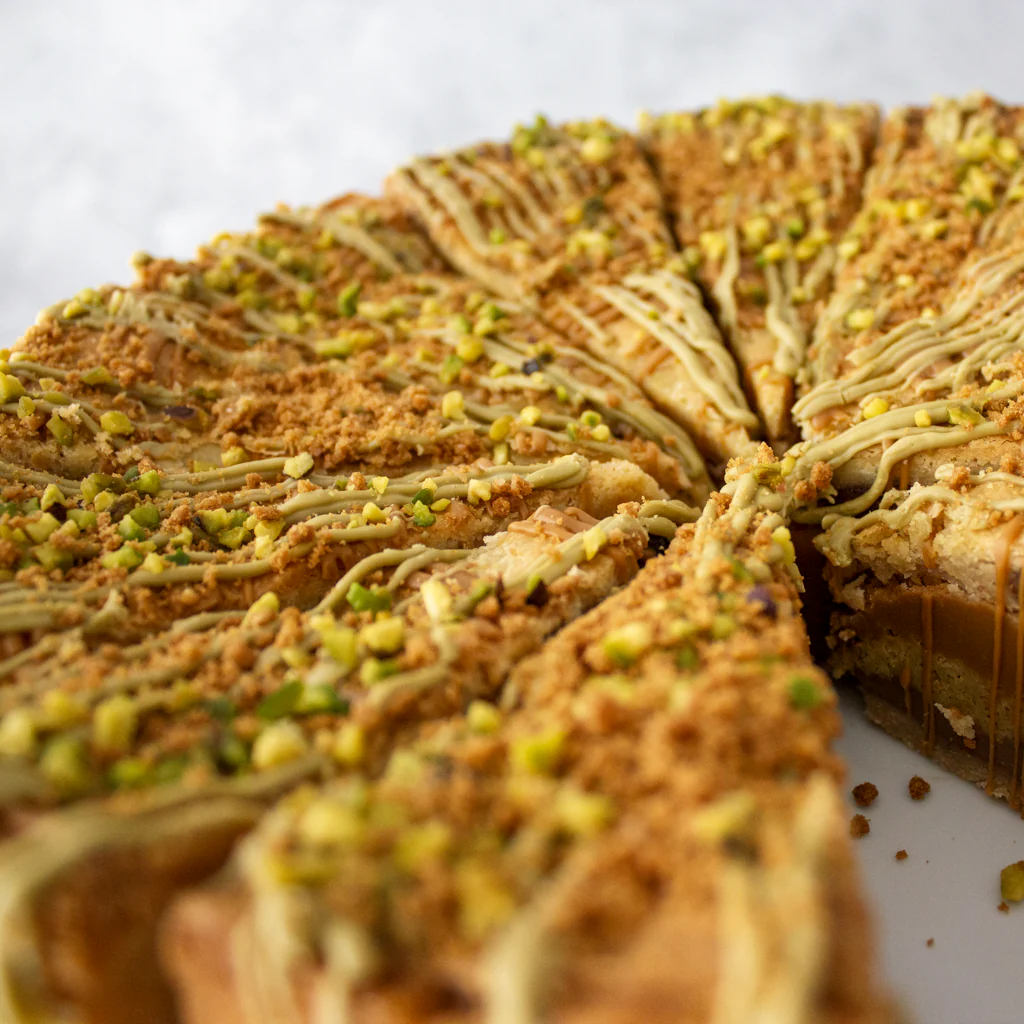 PRE-ORDER - Full Dubai Chocolate Cookie Pie Slice with Biscoff - 12 Slices - Image 6